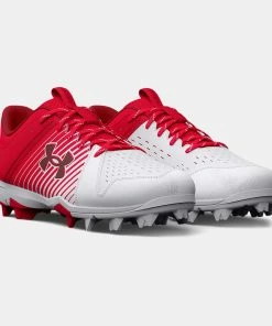 Under Armour Leadoff Low RM Men's Molded Cleat - Red/White