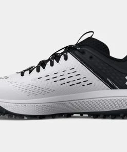 Under Armour Men's Yard Turf Baseball Shoe - White/Black -Gloves Sales Store 3025593 002 A