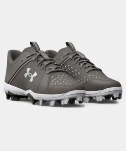 Under Armour Leadoff Low RM Jr. Youth Molded Cleat - Grey