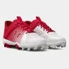 Under Armour Leadoff Low RM Jr. Youth Molded Cleat - Red/White