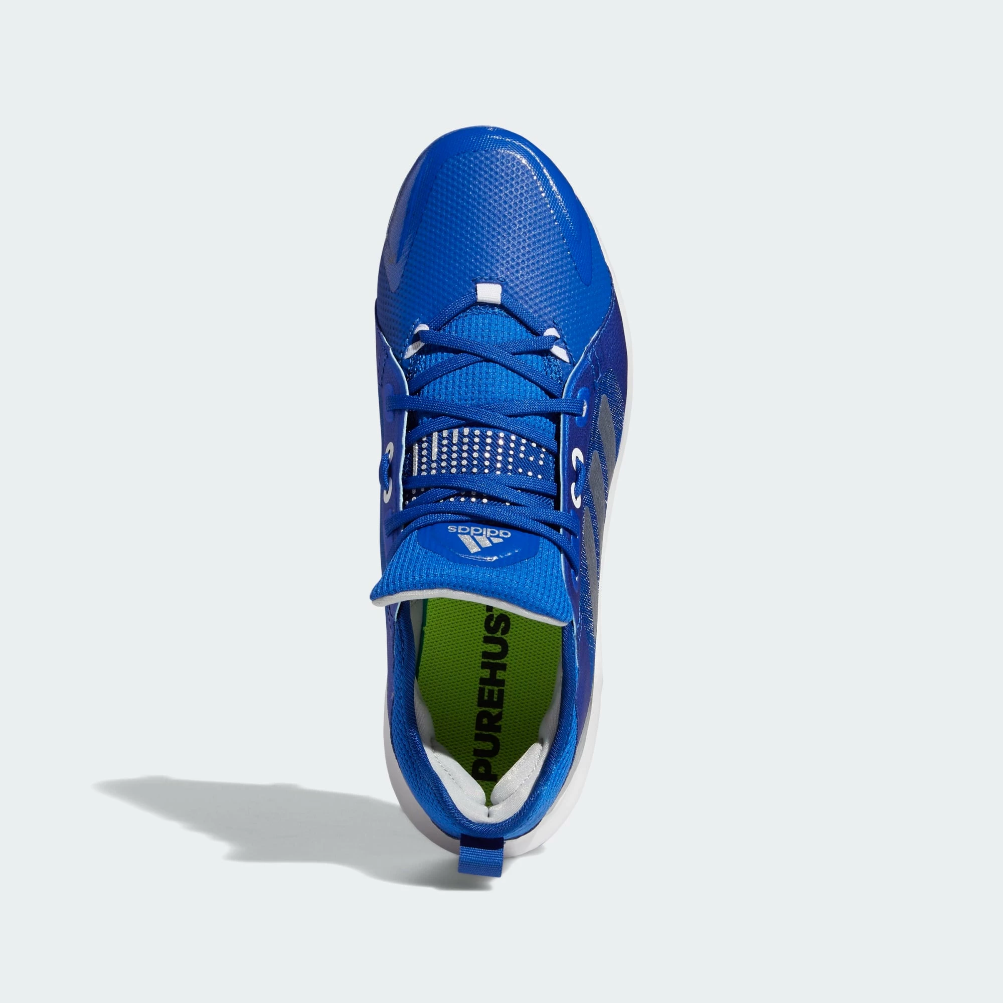 Adidas Pure Hustle Womens Metal Softball Cleat - Royal/Silver 2 Adidas Pure Hustle Womens Metal Softball Cleat - Royal/Silver - Image 2