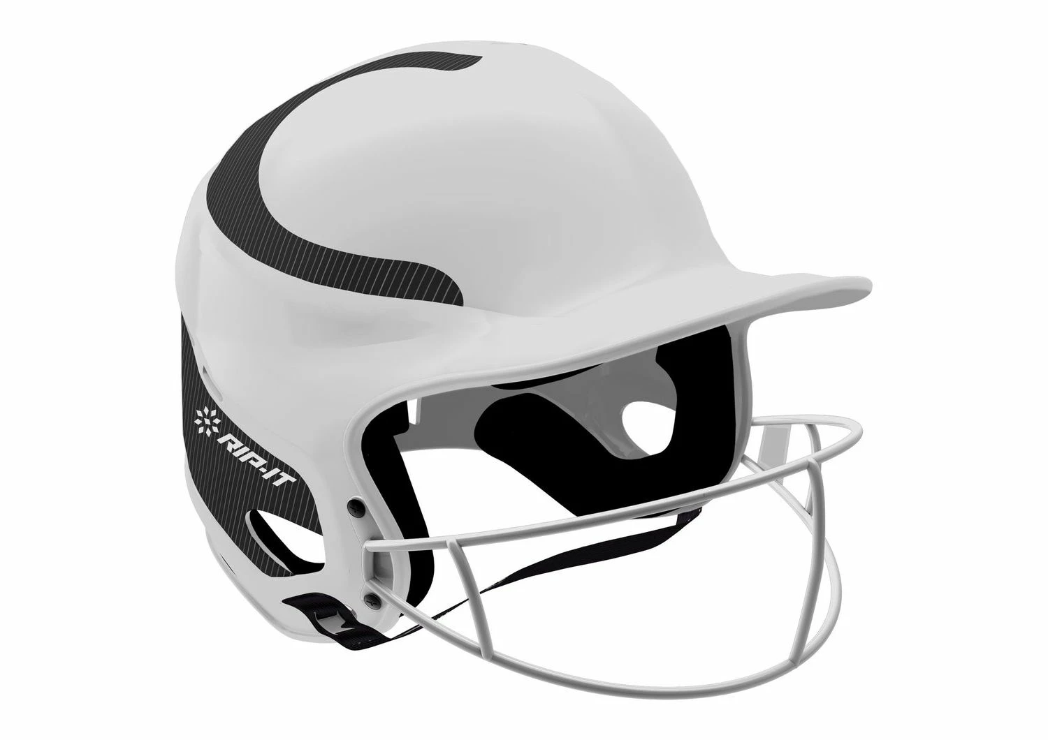Rip-It Vision Classic Pinstripe Fastpitch Batting Helmet - White/Black 1 Rip-It Vision Classic Pinstripe Fastpitch Batting Helmet - White/Black