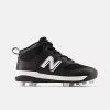 New Balance Youth 3000 V6 Molded Cleat - Black W/ White