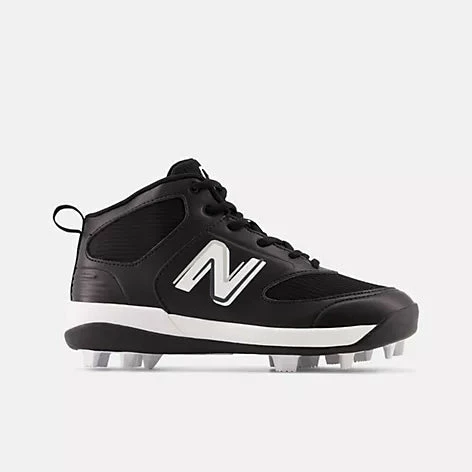 New Balance Youth 3000 V6 Molded Cleat - Black W/ White 1 New Balance Youth 3000 V6 Molded Cleat - Black W/ White
