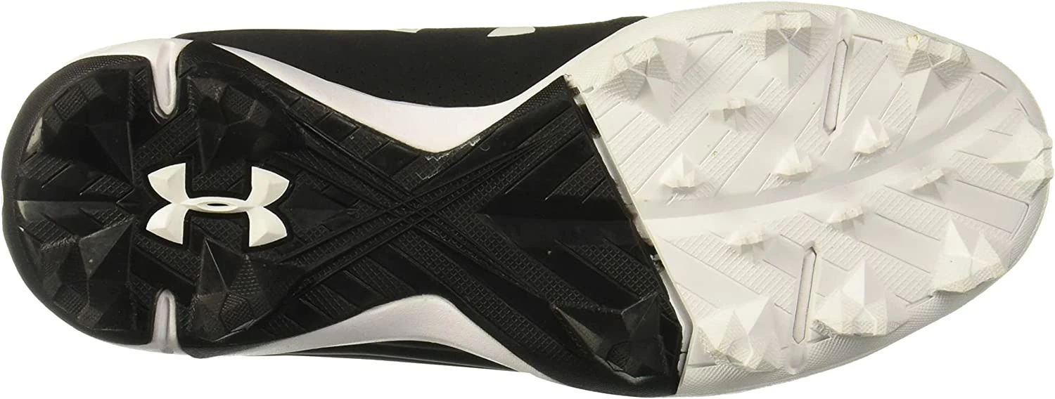 Under Armour Leadoff Low RM Jr. Youth Molded Cleat - White/Black 3 Under Armour Leadoff Low RM Jr. Youth Molded Cleat - White/Black - Image 3