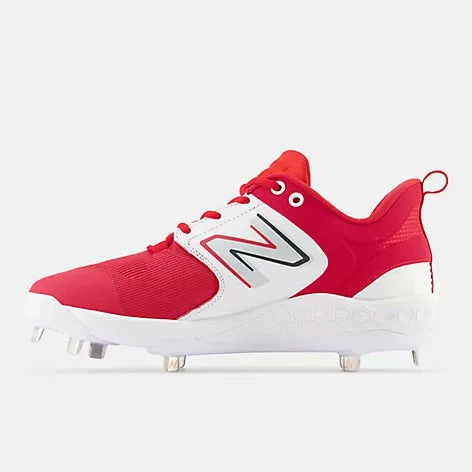 New Balance Fresh Foam X 3000 V6 Metal Cleat - Red/White 2 New Balance Fresh Foam X 3000 V6 Metal Cleat - Red/White - Image 2