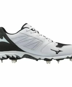 Mizuno 9 Spike Dominant 2 Metal Baseball Cleat - White/Black