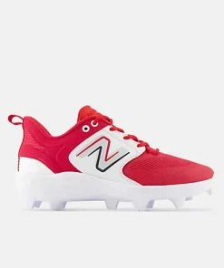 New Balance Fresh Foam 3000 V6 Molded Cleat - Red W/ White -Gloves Sales Store pl3000r6 nb 02 i