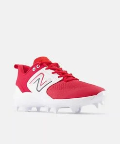 New Balance Fresh Foam 3000 V6 Molded Cleat - Red W/ White