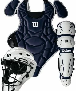 Wilson EZ Gear 2.0 Youth Small/Medium Catcher's Gear Set -Gloves Sales Store wb57202sm navy