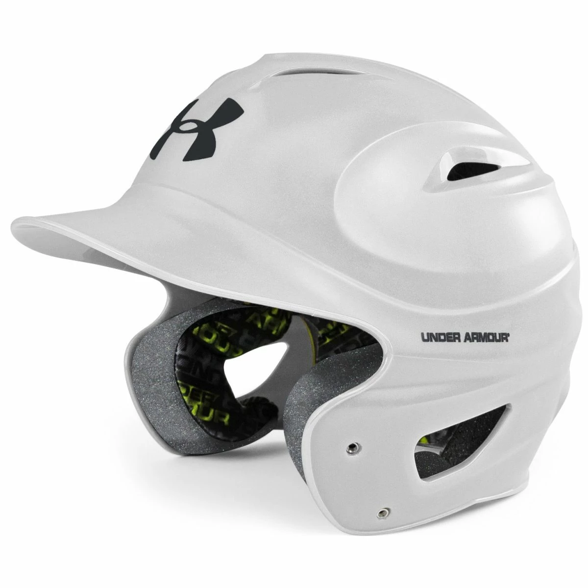 Under Armour Converge Solid Gloss Batting Helmet - White 1 Under Armour Converge Solid Gloss Batting Helmet - White